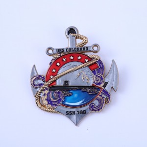 Custom 3D Zinc Alloy Brass Metal Enamel Antique Gold Challenge Coin No Minimum Silver Plated Coins