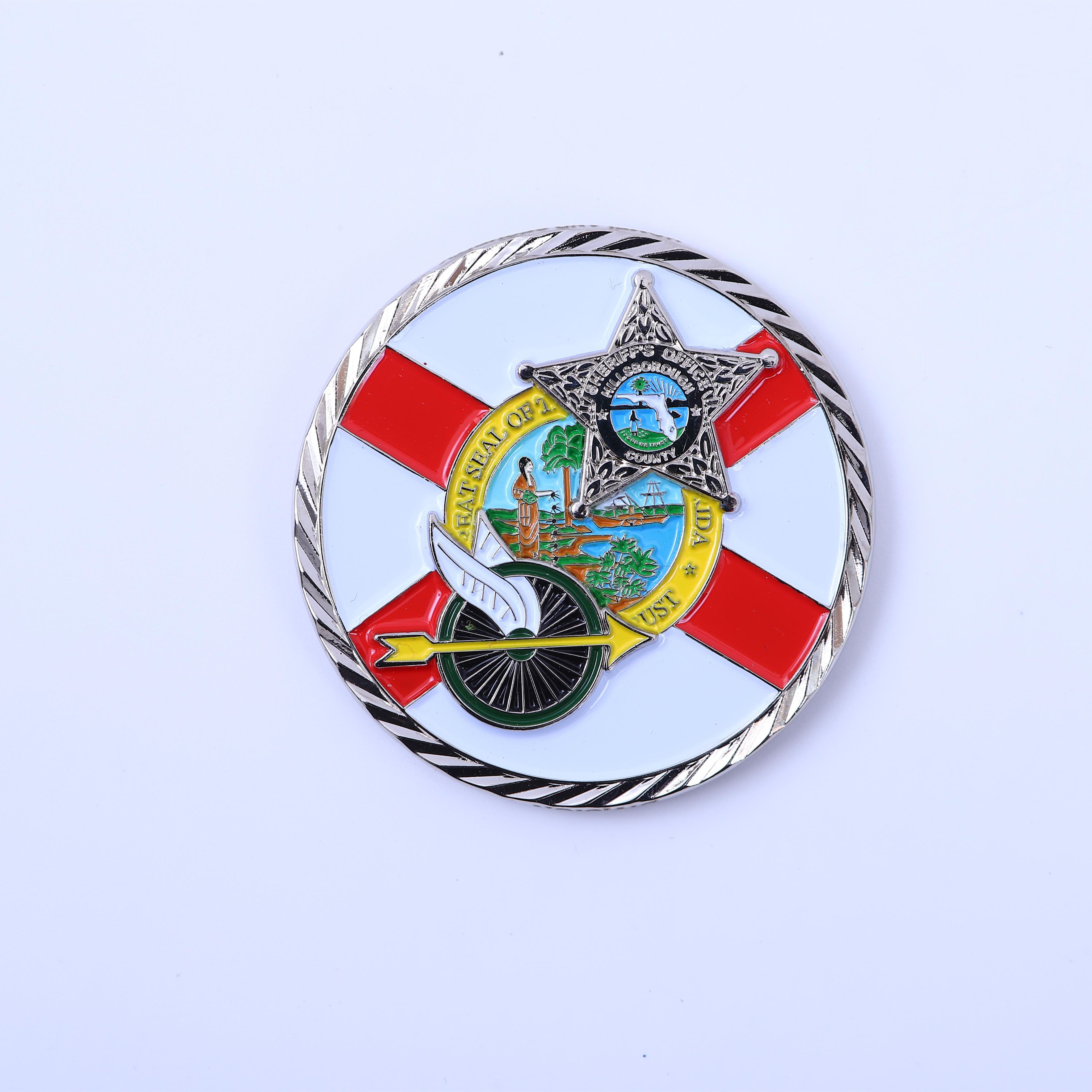 Custom 3D Zinc Alloy Brass Metal Enamel Antique Gold Challenge Coin No  Minimum Silver Plated Coins